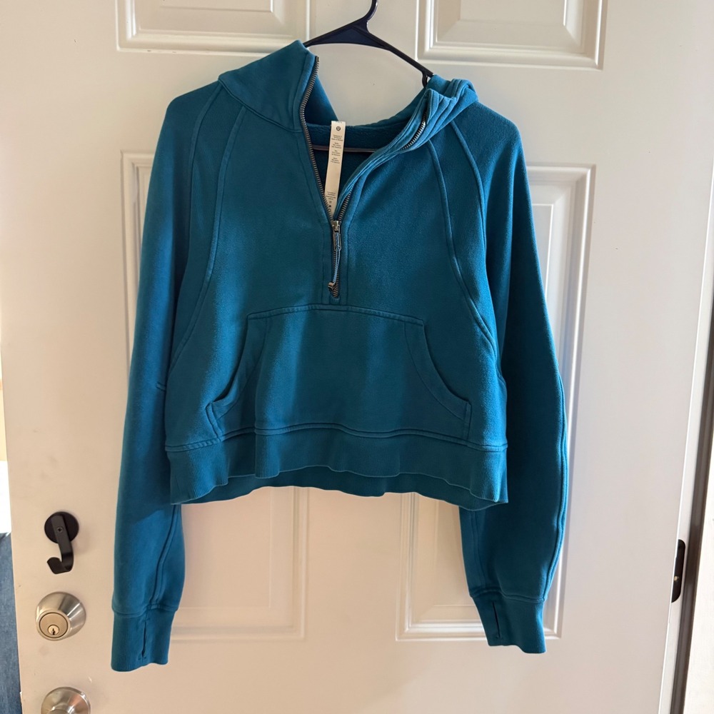 Lululemon Scuba Oversized Half Zip Hoodie Capri Blue XS/S LW3DM4S